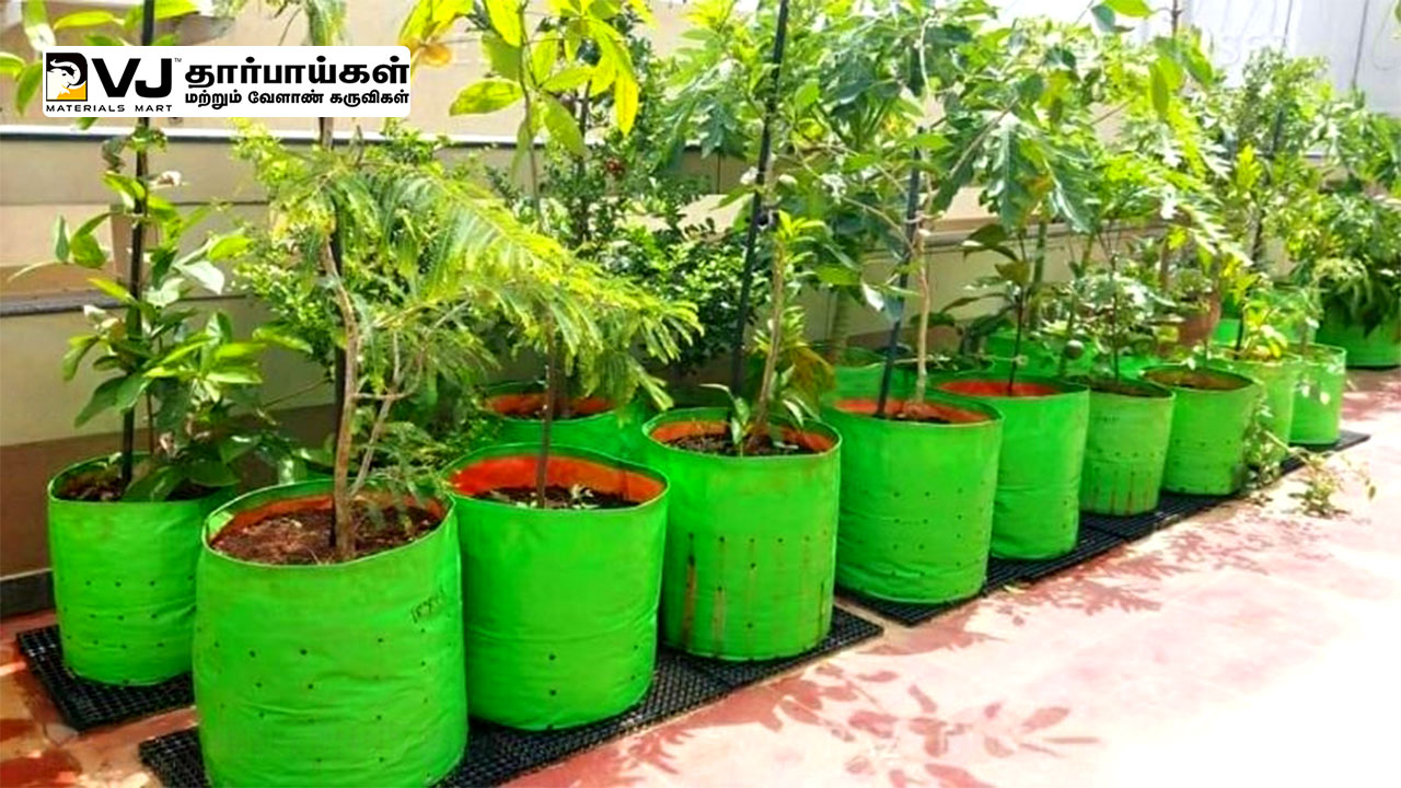 Plant Grow Bags UV Stabilized 40x24x24 cm, White (Set of 10)